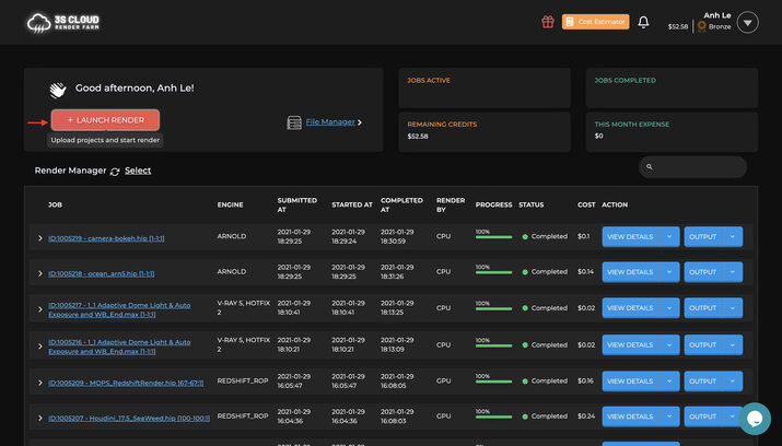 Free Preview Render | 3S Cloud Render Farm's Features